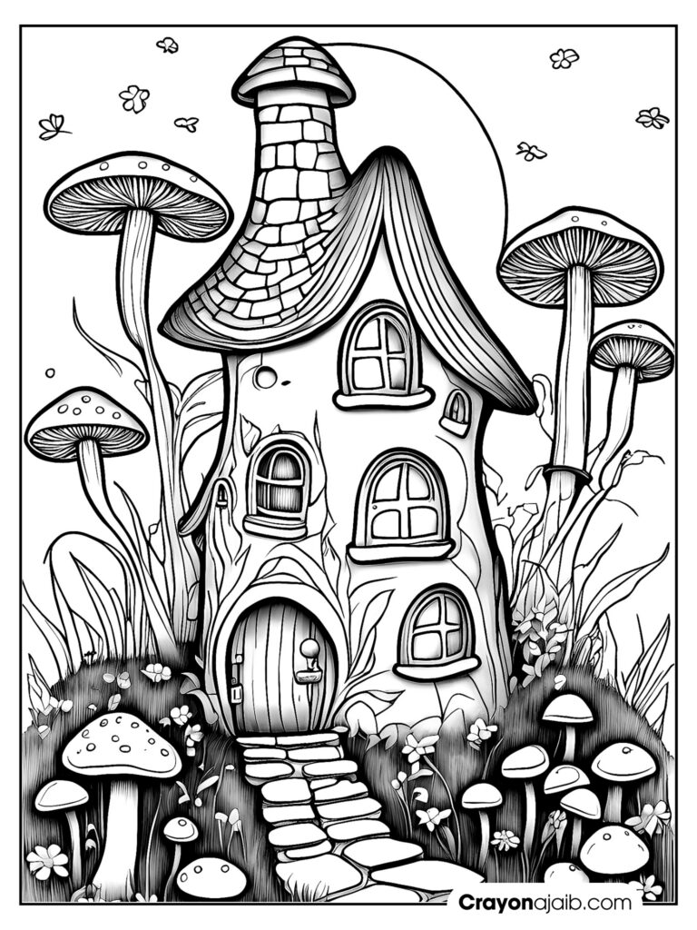 Unlock the magic enchanting fairy house coloring pages for kids