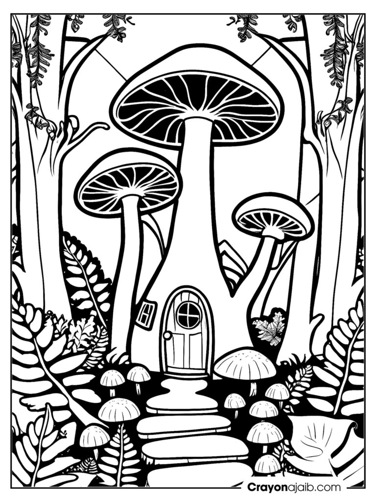 Whimsical worlds await free fairy house coloring pages to spark creativity