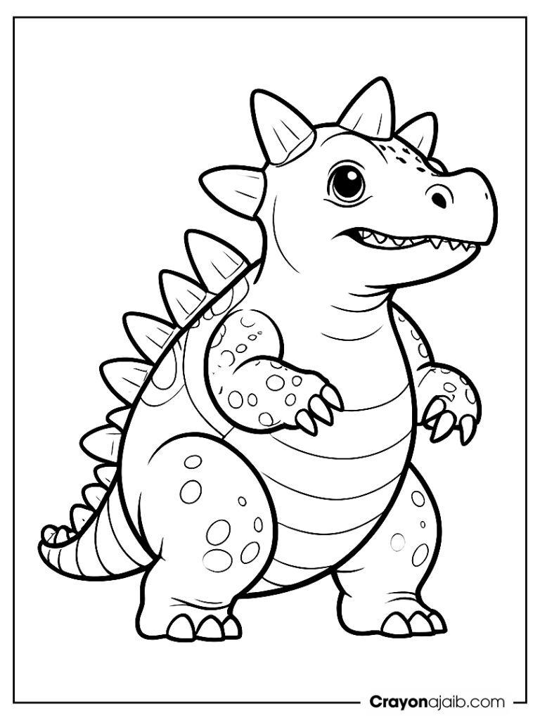 Ankylosaurus dinosaur coloring page for kindergarten ca