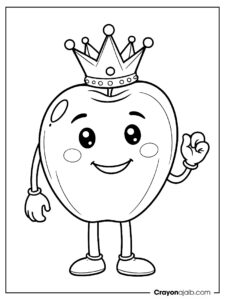 Apple king coloring page for kids ca