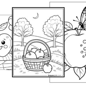 Best apple coloring pages for kids