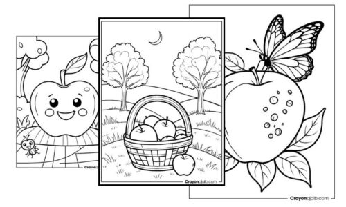 Best apple coloring pages for kids