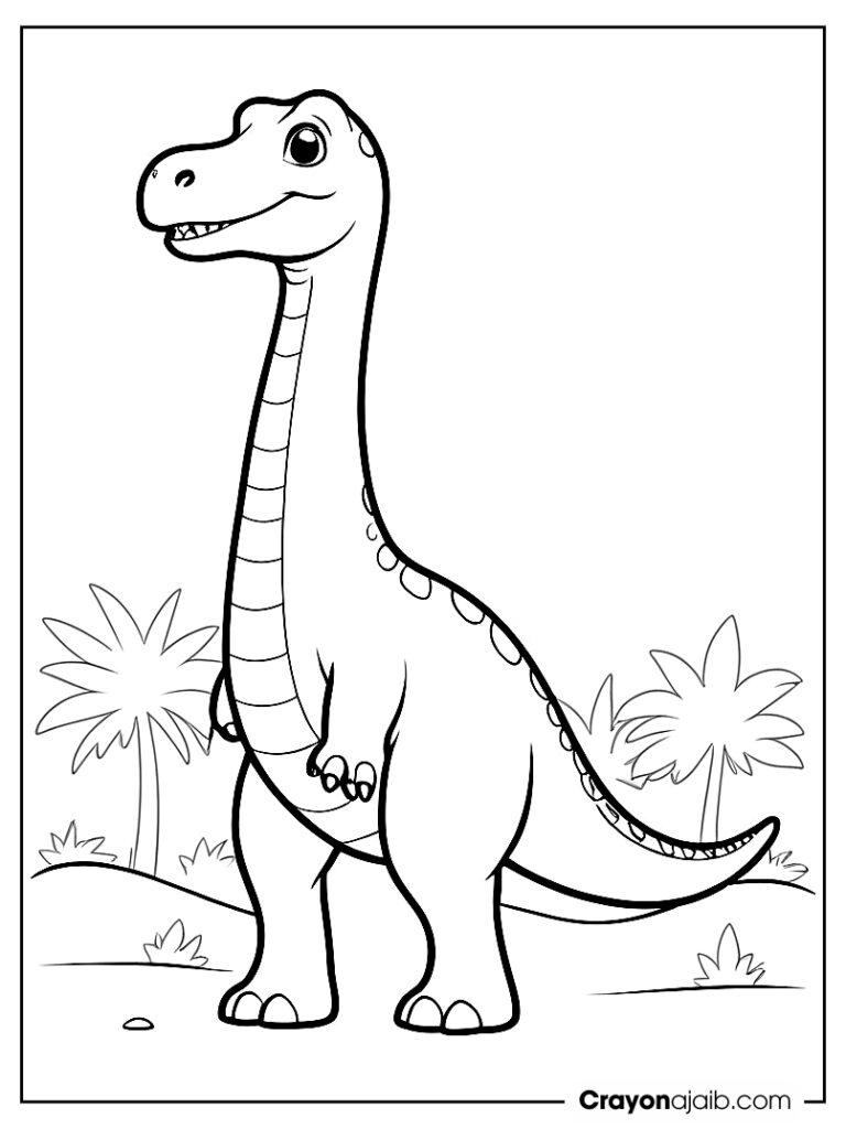 Brachiosaurus dinosaur coloring page for kids ca