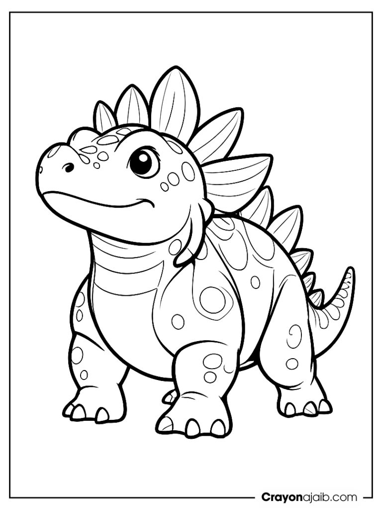 Cute ankylosaurus coloring page ca