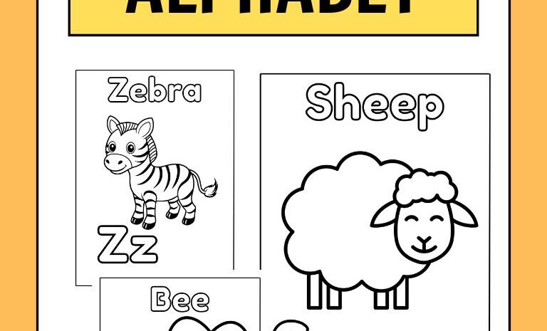 Free printable animal alphabet coloring pages