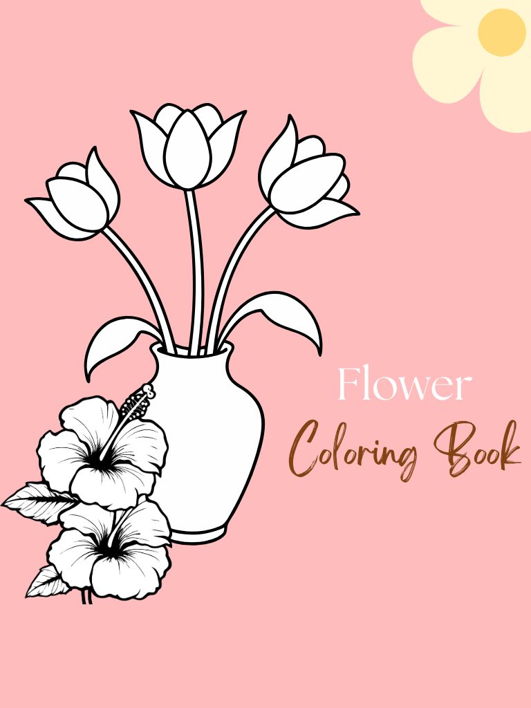 Free printable flower coloring pages for kids & adults