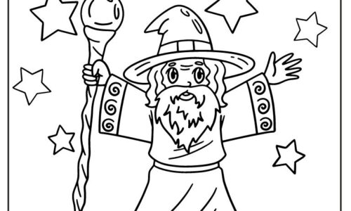 Free wizard coloring pages