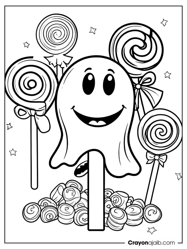 Ghost lollipop and halloween candy wrappers ca