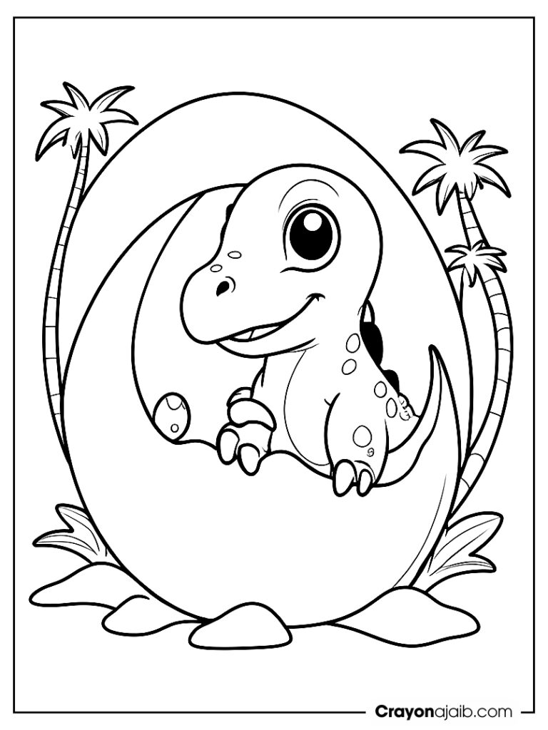 Hatching dinosaur egg coloring page ca