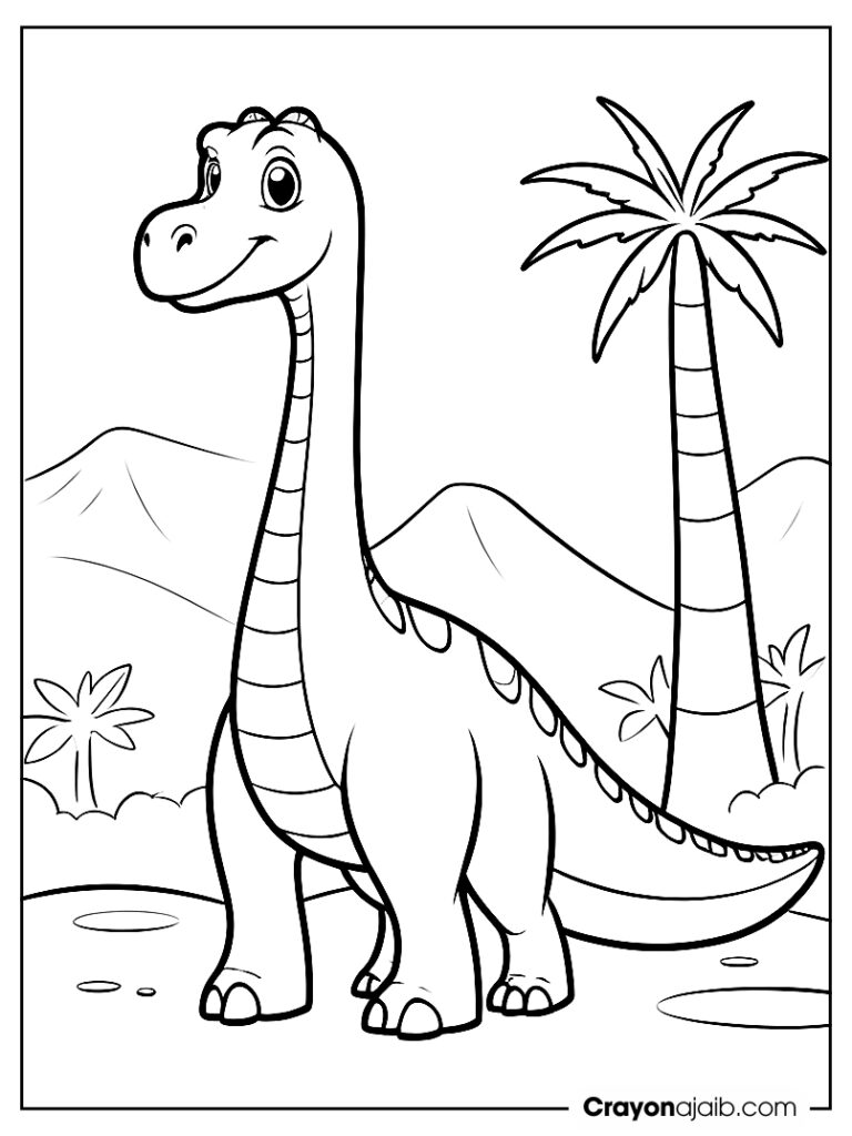 Kindergarten brachiosaurus coloring page ca