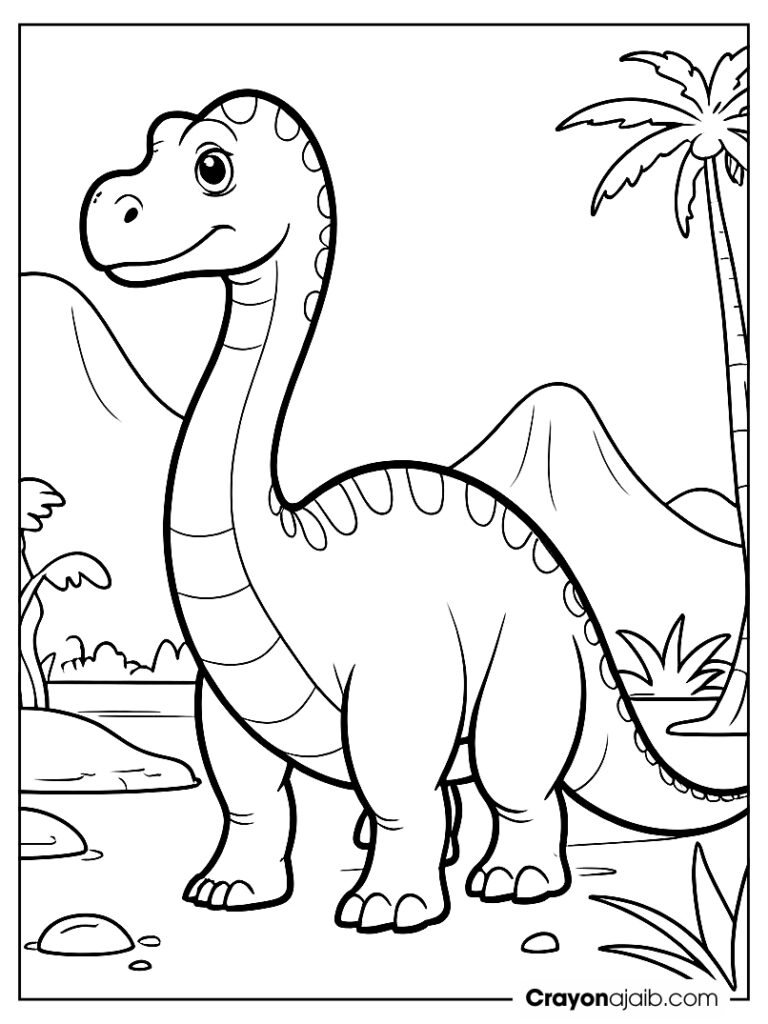 Kindergarten sauropod coloring sheet ca