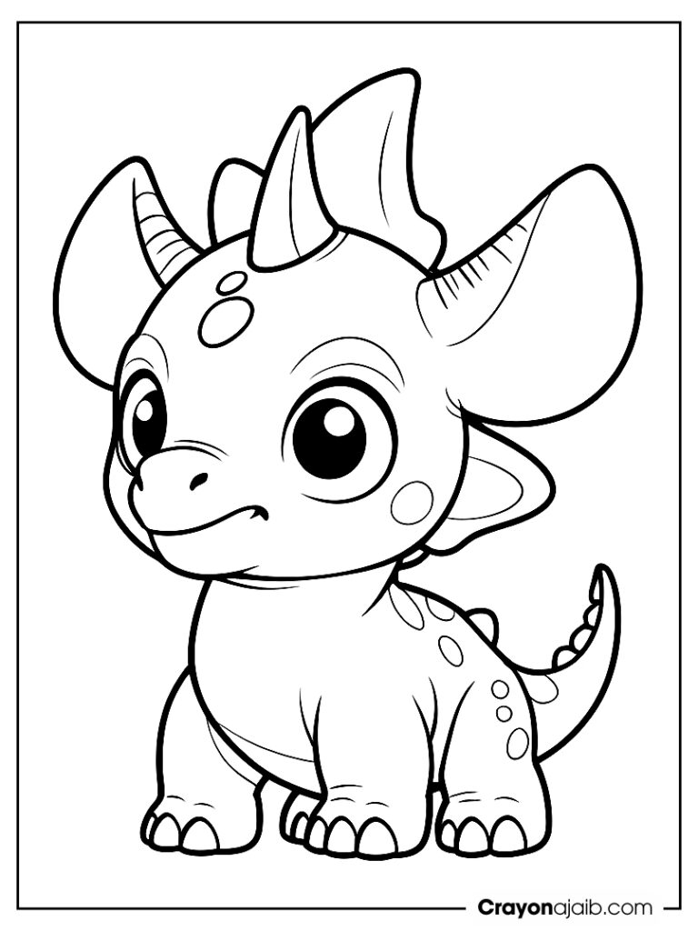 Kindergarten triceratops dinosaur coloring sheet ca