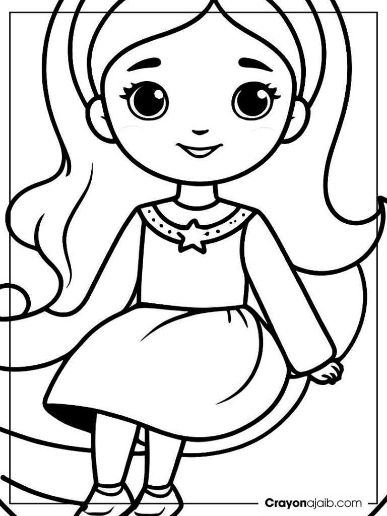 Princess on moon coloring page ca