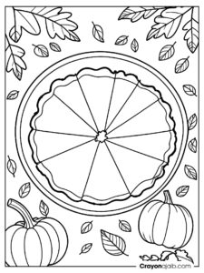 Pumpkin pie thanksgiving coloring page ca