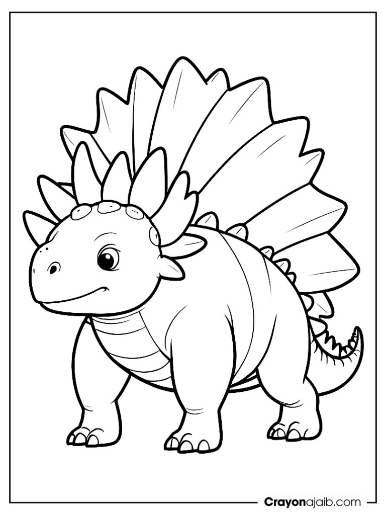 Simple stegosaurus dinosaur coloring page ca