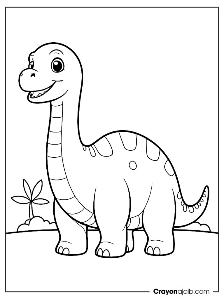 Smiling apatosaurus coloring sheet ca