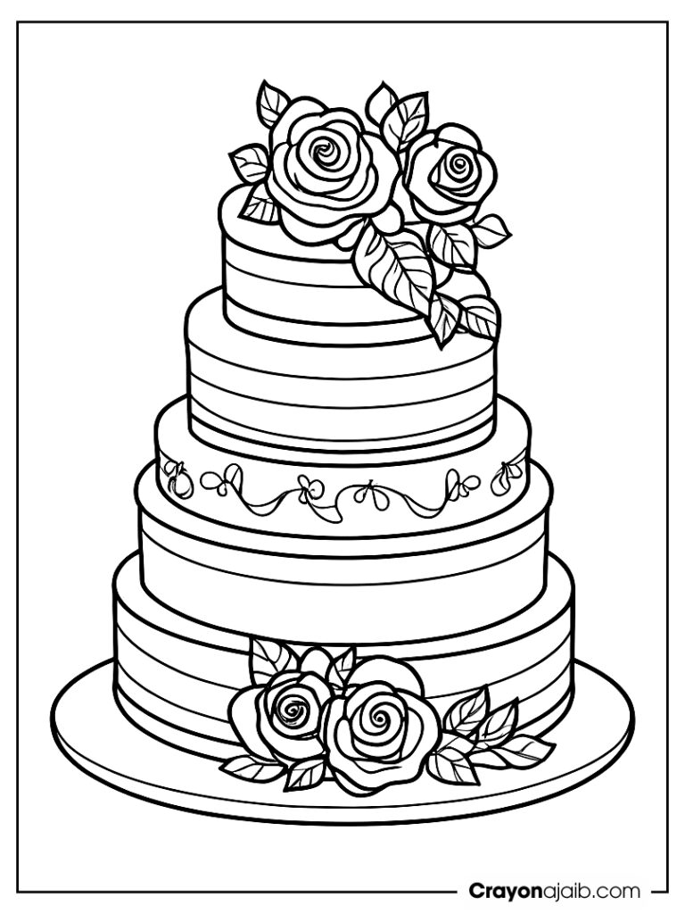 Three tier floral wedding cake ca