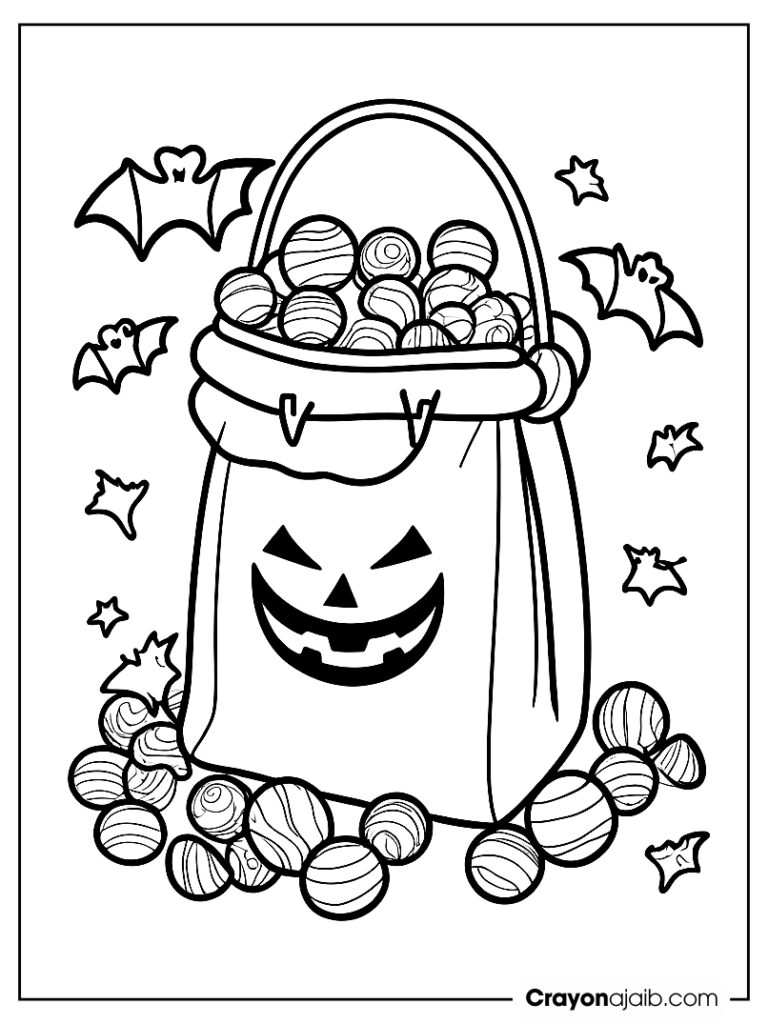 Trick or treat bag with halloween candy ca