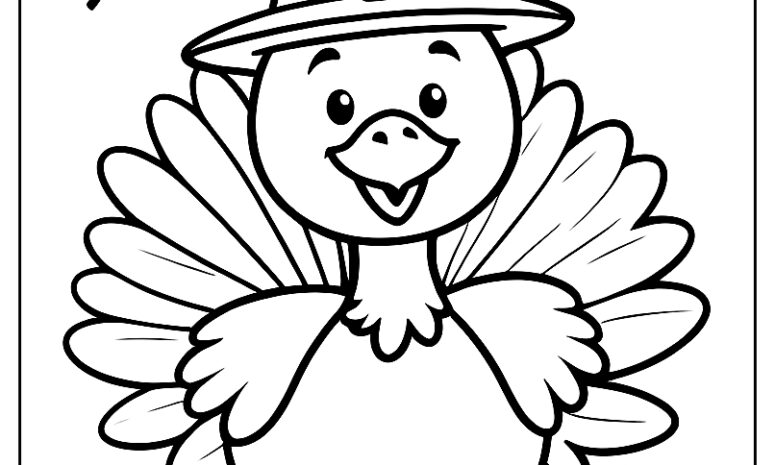 Turkey coloring page for thanksgiving ca