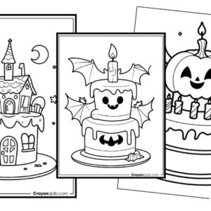 Ultimate halloween cake coloring pages free