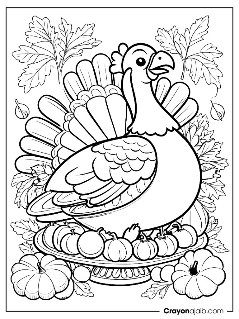 Line drawing of a thanksgiving turkey coloring ideas ca