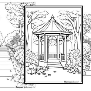 Best easy autumn garden coloring pages