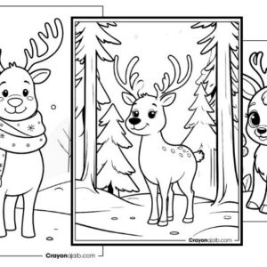 Best popular reindeer coloring pages collection