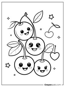 Cherry coloring pages with fun activities