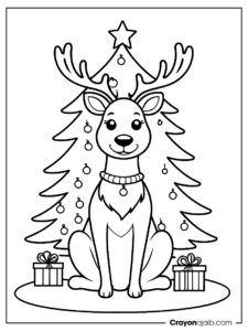 Christmas reindeer coloring page ca