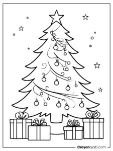 Christmas tree coloring page ca