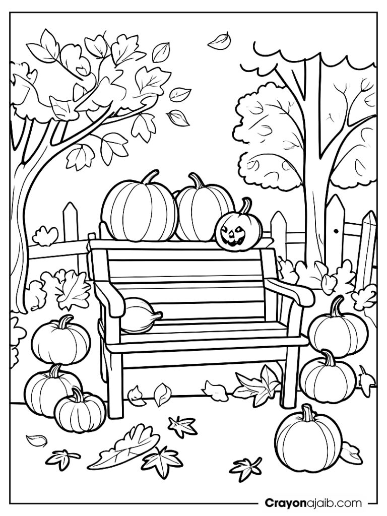 Cozy garden bench coloring page ca