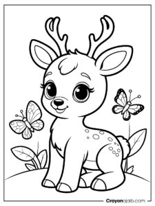 Curious reindeer coloring page ca