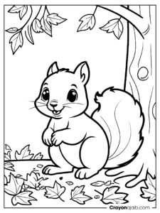 Curious squirrel coloring page ca