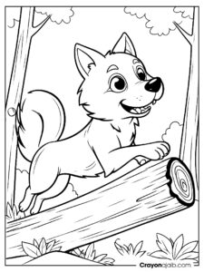 Energetic wolf coloring page ca