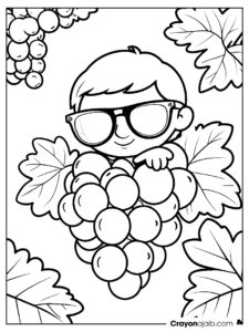 Grapes in the sun coloring page ca