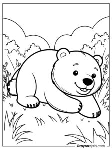 Happy bear cub coloring page ca