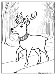 Holiday reindeer coloring page ca