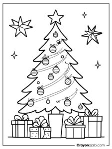 Holiday tree coloring page ca