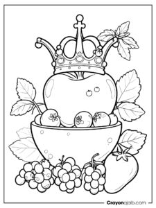 King cherry coloring page