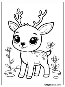 Nature loving reindeer coloring page ca