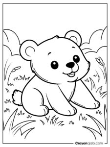 Playful bear cub coloring page ca