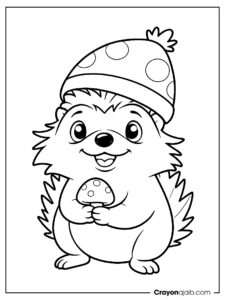 Playful hedgehog coloring page ca