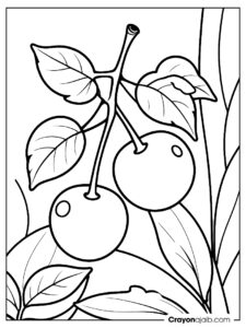 Printable cherry coloring sheets for preschoolers