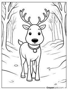 Reindeer with bell collar coloring page ca