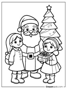 Santa giving candy canes coloring page ca