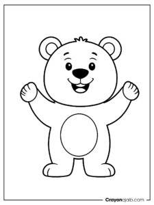 Simple smiling bear coloring page ca