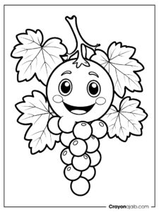 Smiling grapes coloring page ca