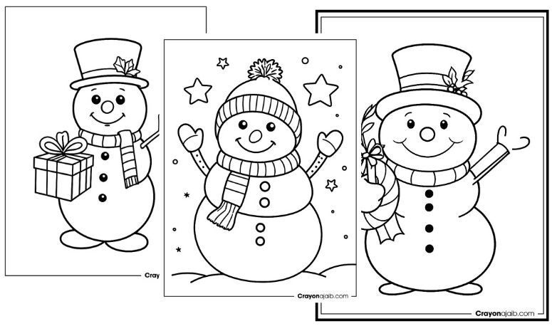 Snowman coloring pages ideas for kids crayonajaib