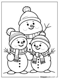 Snowman family coloring page ca