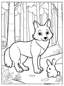 Wolf and rabbit coloring page ca